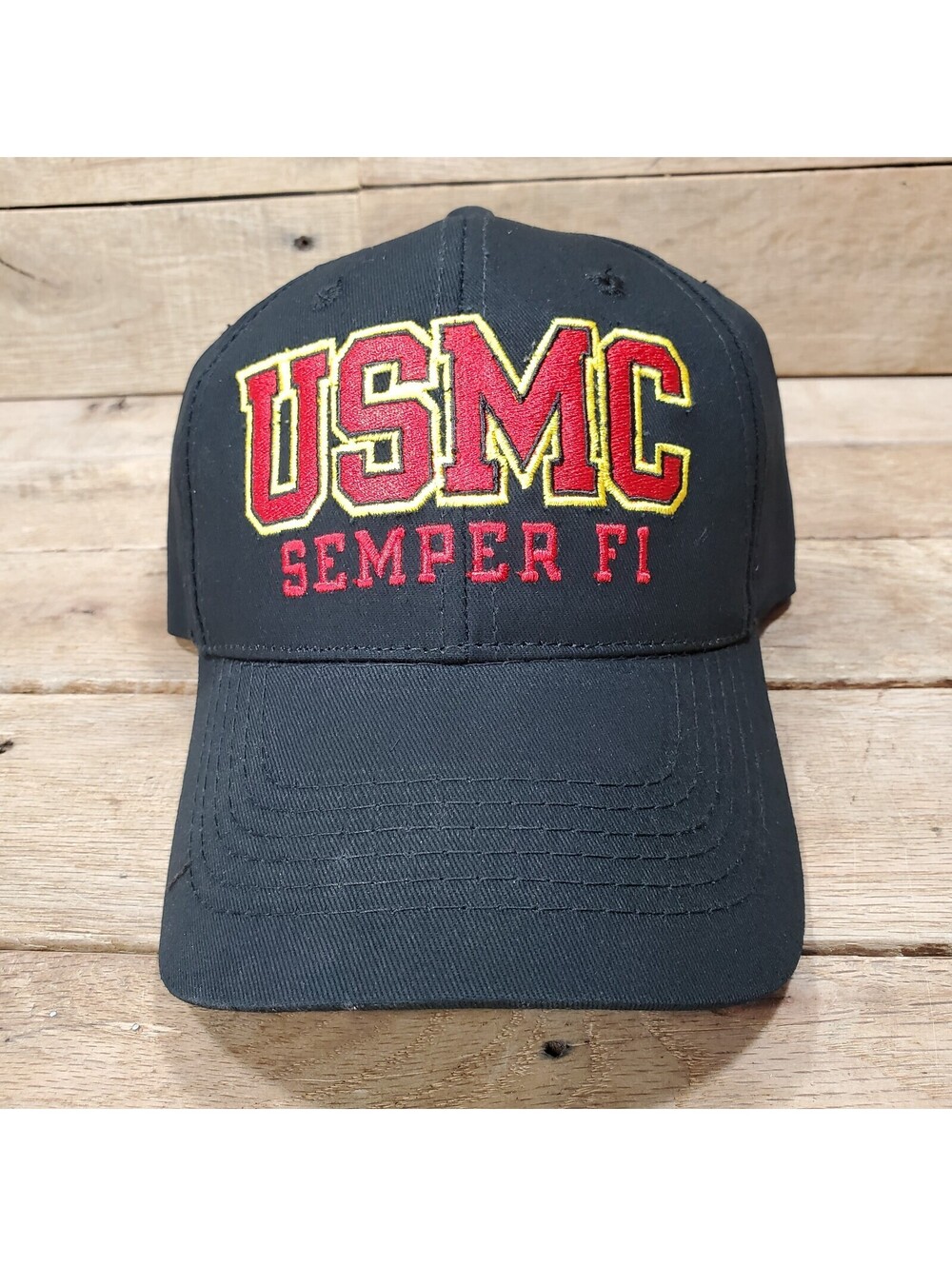 NEW USMC Semper Fi United States Marines Corps Logo Black Baseball Ball Cap Hat